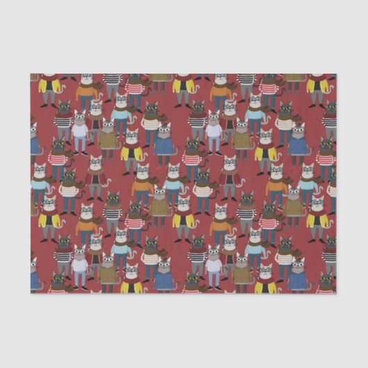 Cat Cat Pattern Tissuepapier (Voorkant)