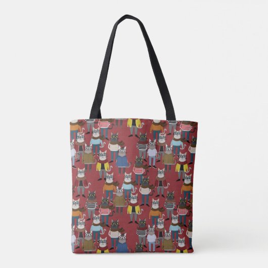 Cat Cat Pattern Tote Bag (Achterkant)