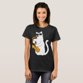Cat Cat Saxophone Tee Cat Sax T-shirt (Voorkant volledig)