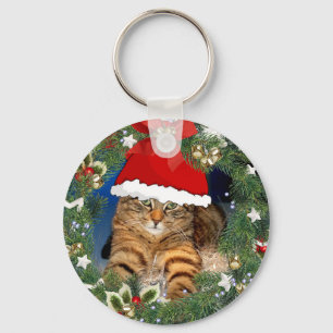 Cat Cat Sleutelhanger Cute Kerstmis