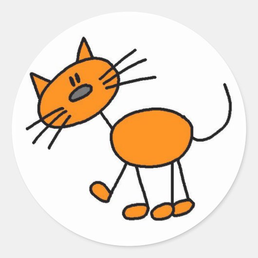 Cat Cat T-shirts en cadeautjes Ronde Sticker (Voorkant)