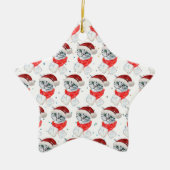 Cat Cat Waterverf Cute kerst Gray Tabby Cat Keramisch Ornament (Voorkant)