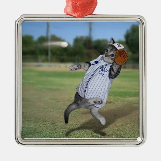 Cat Catcher in het Outfield! Metalen Ornament (Voorkant)