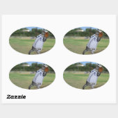 Cat Catcher in het Outfield! Ovale Sticker (Vel)