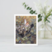 Cat Catching a Bird, Bruno Liljefors Briefkaart (Staand voorkant)