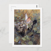 Cat Catching a Bird, Bruno Liljefors Briefkaart (Voorkant / Achterkant)
