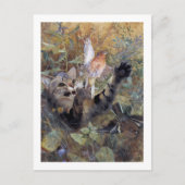 Cat Catching a Bird, Bruno Liljefors Briefkaart (Voorkant)