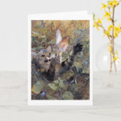 Cat Catching a Bird, Bruno Liljefors Kaart (Gele Bloem)