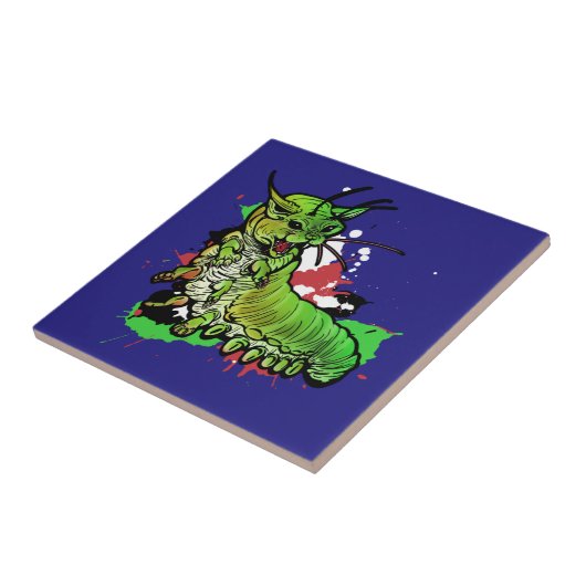 Cat Caterstone green Tegeltje (Zijkant)