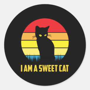 Cat Cats Cat Lover Kitten  Retro Gift Idee Ronde Sticker