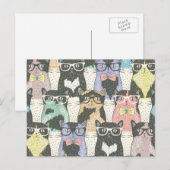 Cat Cats Cats Cute Pattern Briefkaart (Voorkant / Achterkant)