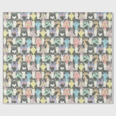 Cat Cats Cats Cute Pattern Cadeaupapier (Vlak)