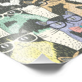Cat Cats Cats Cute Pattern Foto Afdruk (Hoek)