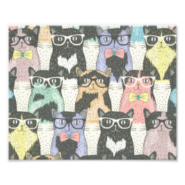 Cat Cats Cats Cute Pattern Foto Afdruk