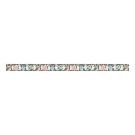Cat Cats Cats Cute Pattern Grosgrain Lint (Voorkant)