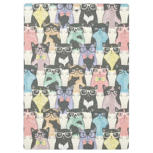 Cat Cats Cats Cute Pattern Klembord (Achterkant)