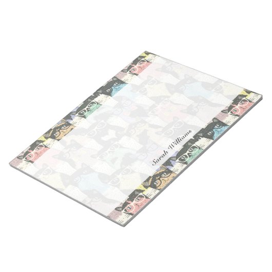 Cat Cats Cats Cute Pattern Notitieblok (Schuin)