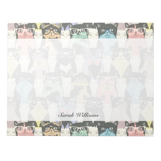 Cat Cats Cats Cute Pattern Notitieblok (Voorkant)