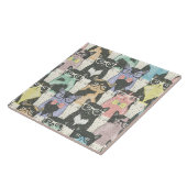 Cat Cats Cats Cute Pattern Tegeltje (Zijkant)