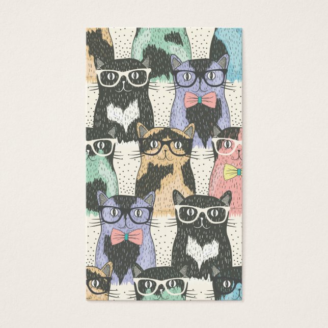Cat Cats Cats Cute Pattern Visitekaartjes (Voorkant)