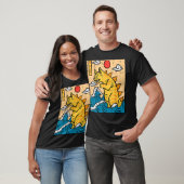 Cat Catzilla Grappig Japans Wave Art Mannen Vrouwe T-shirt (Unisex)