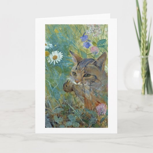 Cat Caught a Bird, Bruno Liljefors Kaart (Voorkant)