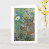 Cat Caught a Bird, Bruno Liljefors Kaart (Gele Bloem)