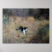 Cat Caught a Bird, Bruno Liljefors Poster (Voorkant)