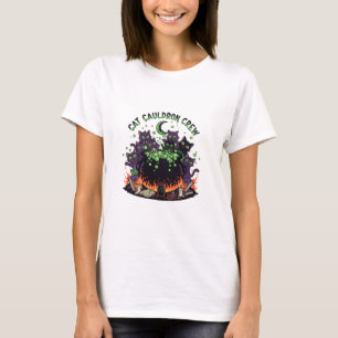 Cat Cauldron Crew - Schattigee Halloween Katten Vr T-shirt