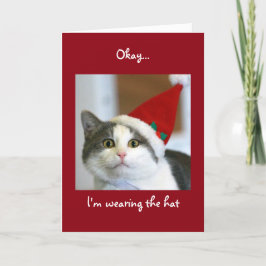 Cat-Centric Christmas-Kaart Feestdagen Kaart