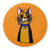 Cat Ceramic Knob. Keramische Knop (Voorkant)