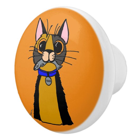 Cat Ceramic Knob. Keramische Knop (Rechts)