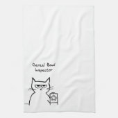 Cat, Cereal Bowl Inspecteur - Funny Kitchen Towel Theedoek (Verticaal)