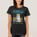 Cat Chanukah Jewish Ugly Hanukkah Sweater Pajama T-shirt<br><div class="desc">Kat Chanoeka Joodse Lelijke Chanoeka Trui Pajama 1</div>