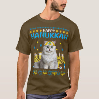 Cat Chanukah Jewish Ugly Hanukkah Sweater Pajama T-shirt