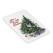 Cat Chaos kerstboom ontwerp Waterverf Magneet (Rechterzijde)