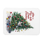 Cat Chaos kerstboom ontwerp Waterverf Magneet (Horizontaal)