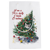 Cat Chaos kerstboom ontwerp Waterverf Medium Cadeauzakje (Voorkant)