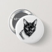 Cat Charcoal Ronde Button 5,7 Cm (Voorkant /achterkant)