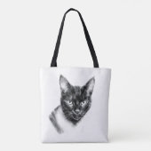 Cat Charcoal Tote Bag (Achterkant)