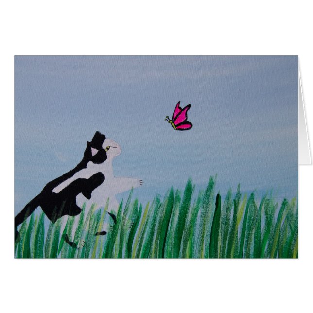 Cat Chasing Butterfly (Voorkant Horizontaal)