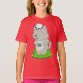 Cat Chef Bowl Cook T-shirt (Voorkant)