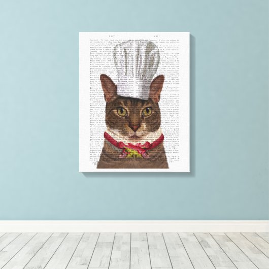 Cat Chef Canvas Afdruk (Insitu (Houten vloer))