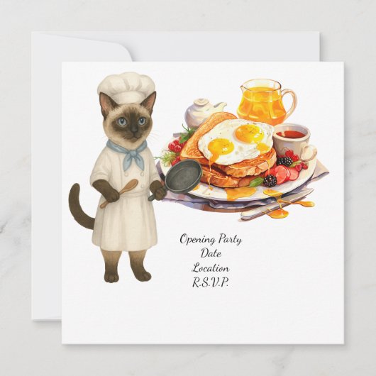 Cat Chef Cooking Party for Cat Lovers  Kaart (Voorkant)