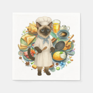 Cat Chef Cooking Party voor Kattenliefhebbers Servet