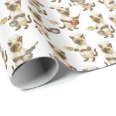 Cat Chef kookt het ontbijt Cadeaupapier (Rol Hoek)