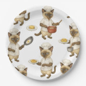 Cat Chef kookt het ontbijt Papieren Bordje (Voorkant)