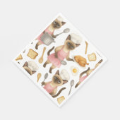 Cat Chef kookt het ontbijt Servet (Hoek)