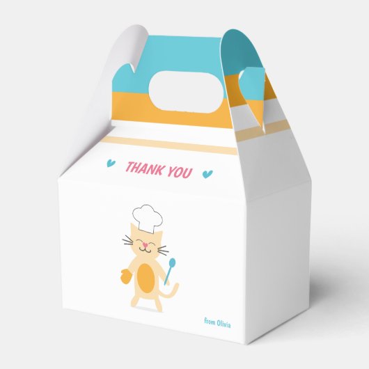 Cat Chef Personalized Kids Favor Box Bedankdoosjes (Voorkant Zijde)