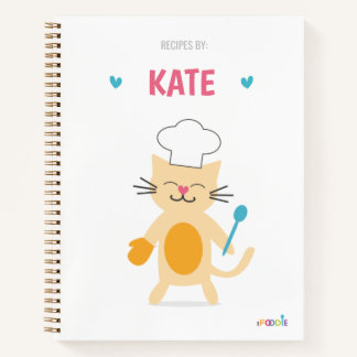 Cat Chef Personalized Kids Recipe Notitieboek